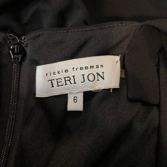 Rickie Freeman for Teri Jon Black Cocktail Dress Size 6 Classic Fitted Sexy - Picture 6 of 6